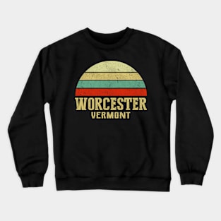 WORCESTER VERMONT Vintage Retro Sunset Crewneck Sweatshirt